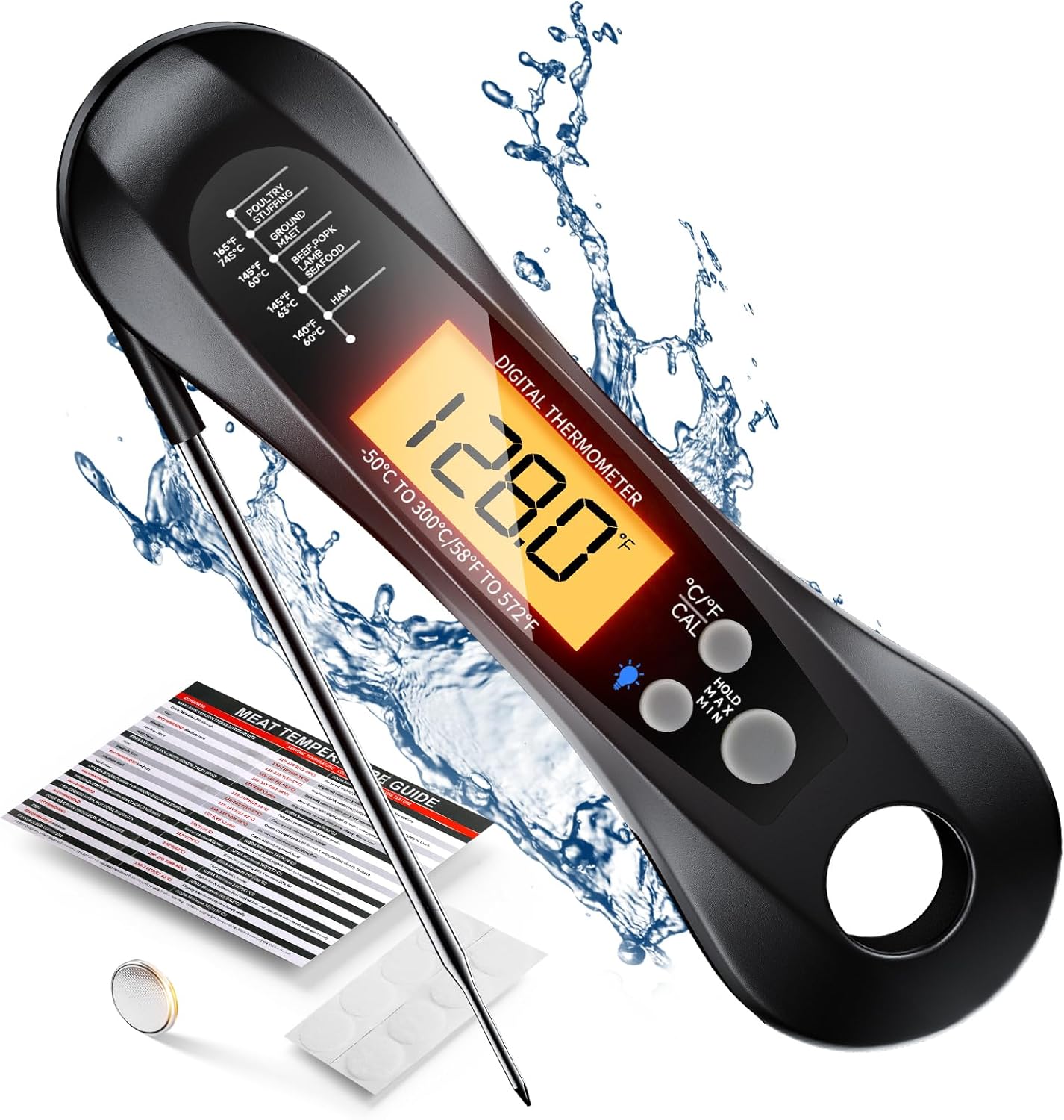 Digital Thermometer Probe - Digitale vleesthermometer waterdicht IP67 met 2