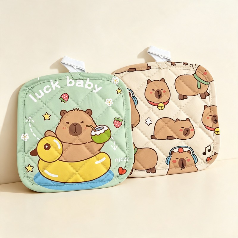 Heat Resistant Mat - Capybara Cartoon Hittebestendige Handdoek Pannenlappen Antislip